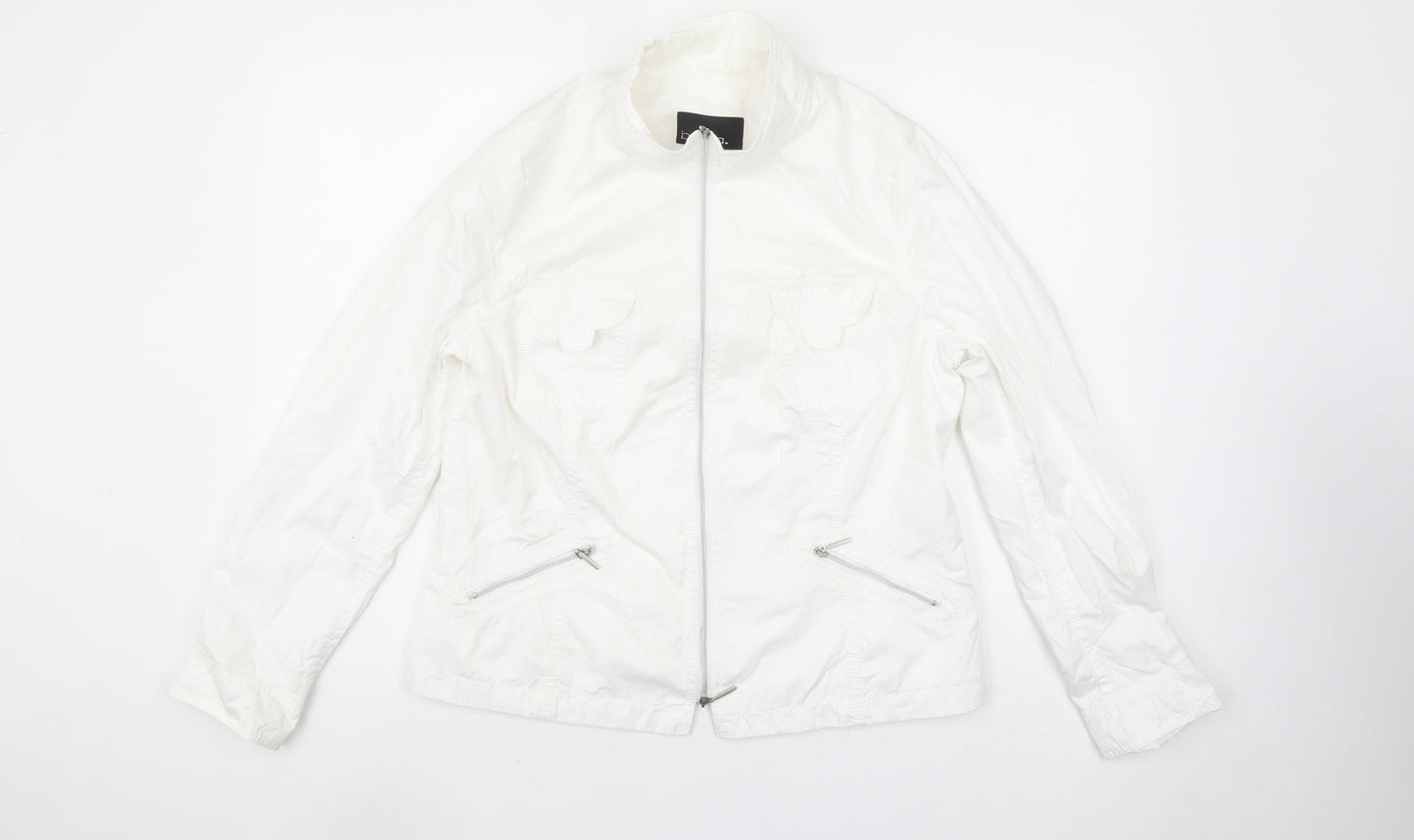 Bianca Women’s White Lightweight Full Zip Jacket Size 12