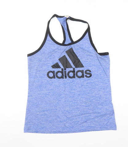 Adidas Womens Blue Racerback Climalite Tank Top Size M
