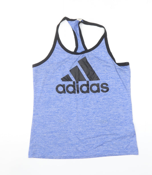 Adidas Womens Blue Racerback Climalite Tank Top Size M