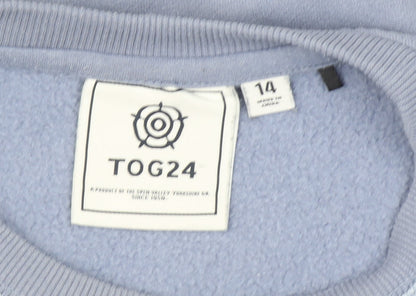 TOG24 Women's Blue Crew Neck Pullover Sweatshirt Size 14