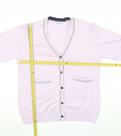 Paramour Women's Lilac Cardigan L V-Neck Button Knit Pockets