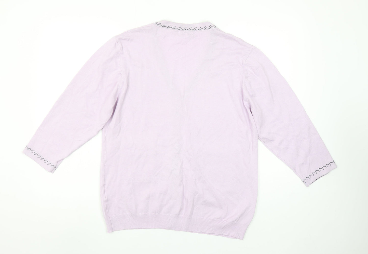 Paramour Women's Lilac Cardigan L V-Neck Button Knit Pockets