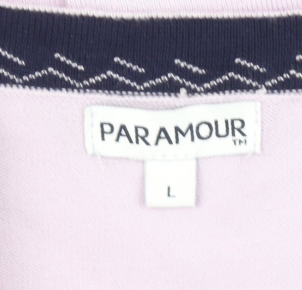 Paramour Women's Lilac Cardigan L V-Neck Button Knit Pockets