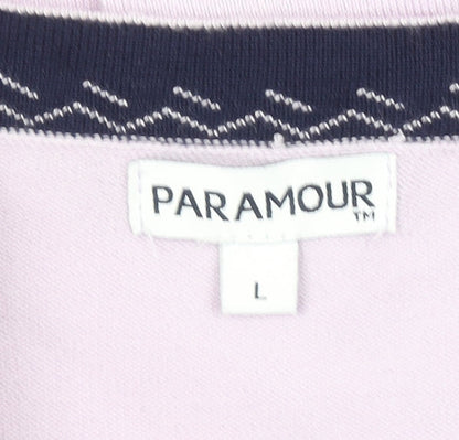 Paramour Women's Lilac Cardigan L V-Neck Button Knit Pockets