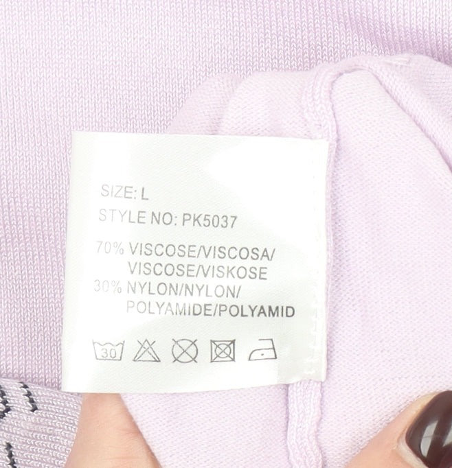 Paramour Women's Lilac Cardigan L V-Neck Button Knit Pockets