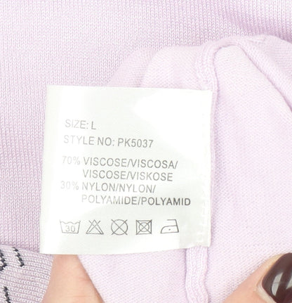 Paramour Women's Lilac Cardigan L V-Neck Button Knit Pockets