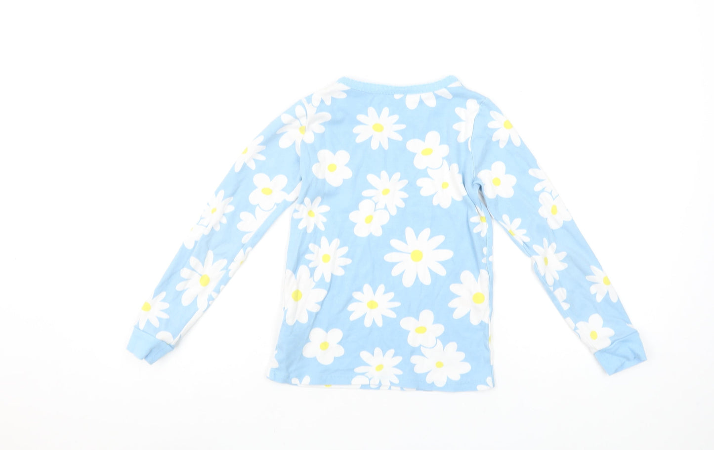 Dunnes Stores Girls Blue Daisy Floral Long Sleeve Cotton Pyjama Top 8-9 Years