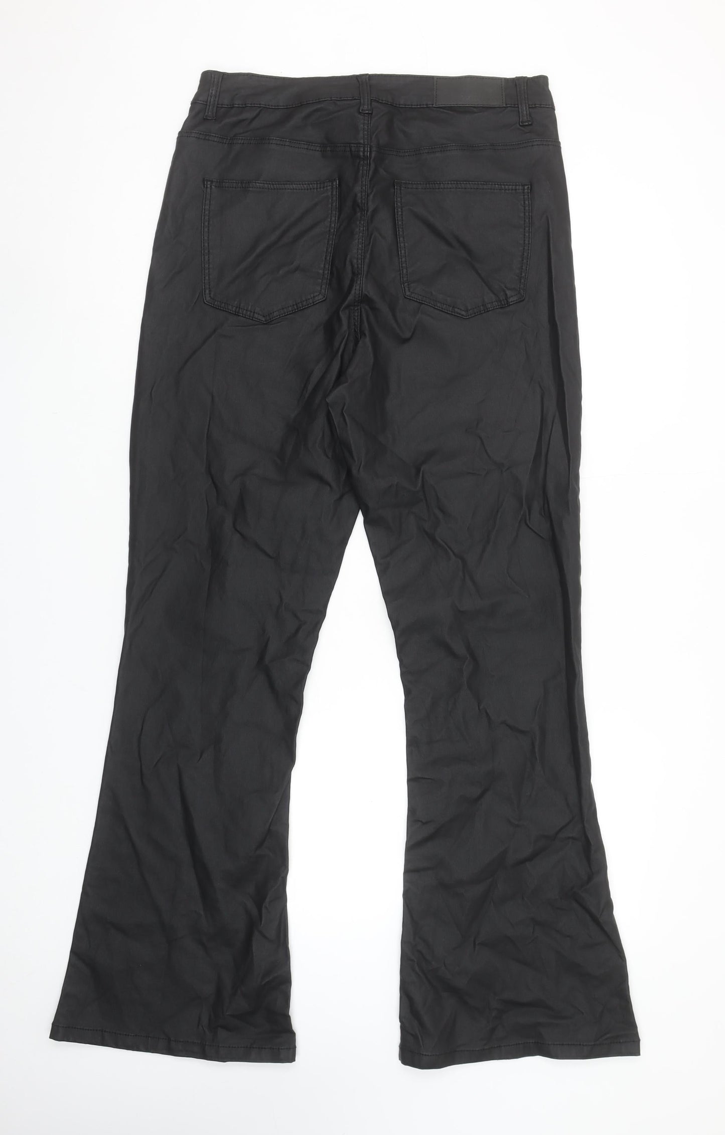 Noisy May Women's Black XL Flared High Rise Trousers