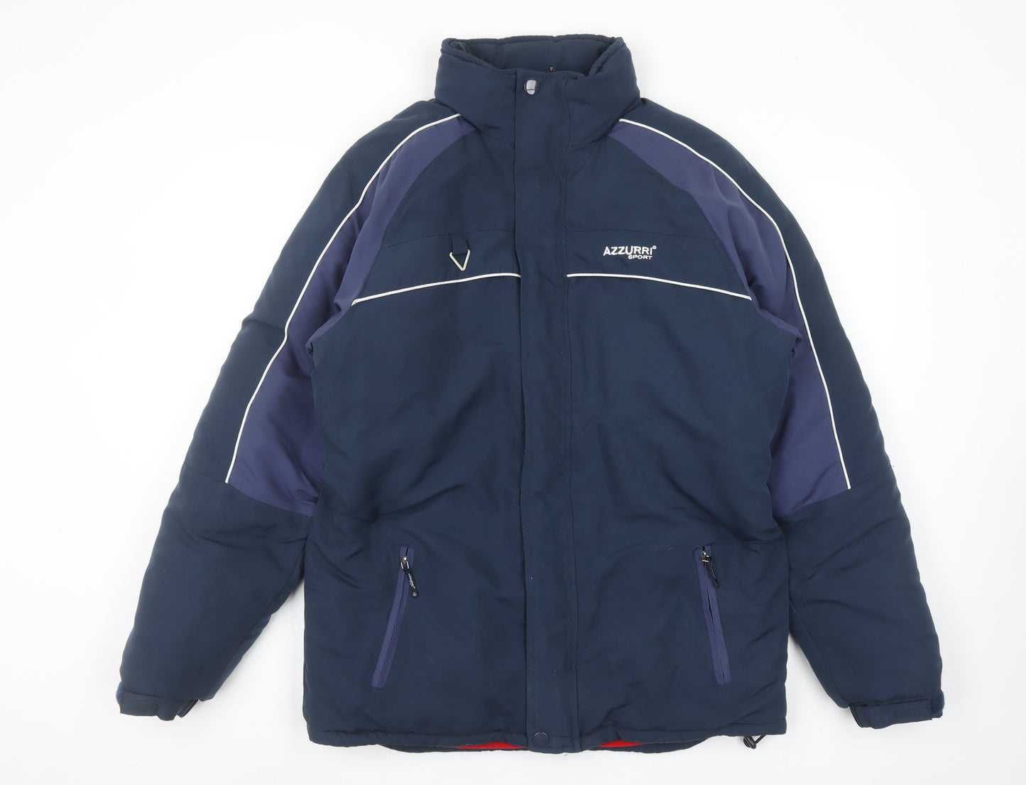 Azzurri Sport Men Blue S Puffer Jacket Insulated Mid-Length Winter Coat