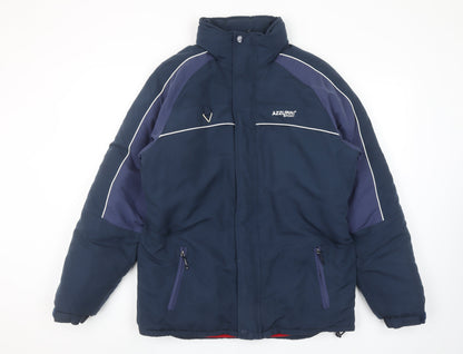Azzurri Sport Men Blue S Puffer Jacket Insulated Mid-Length Winter Coat