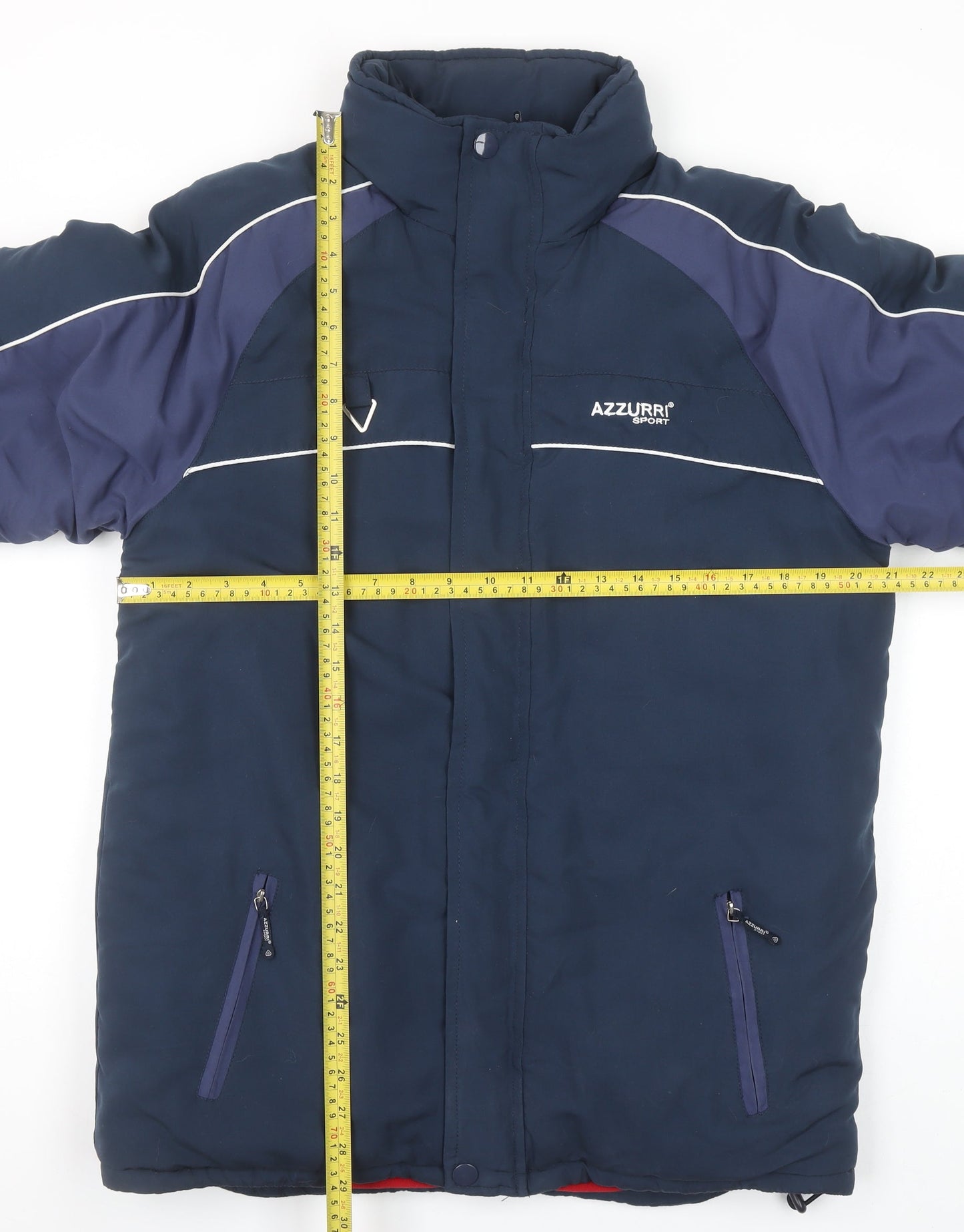 Azzurri Sport Men Blue S Puffer Jacket Insulated Mid-Length Winter Coat
