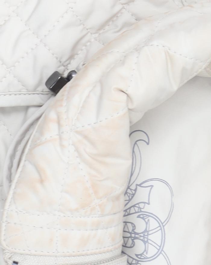 Olsen Womens Beige Quilted Mid-Length Coat Size 14