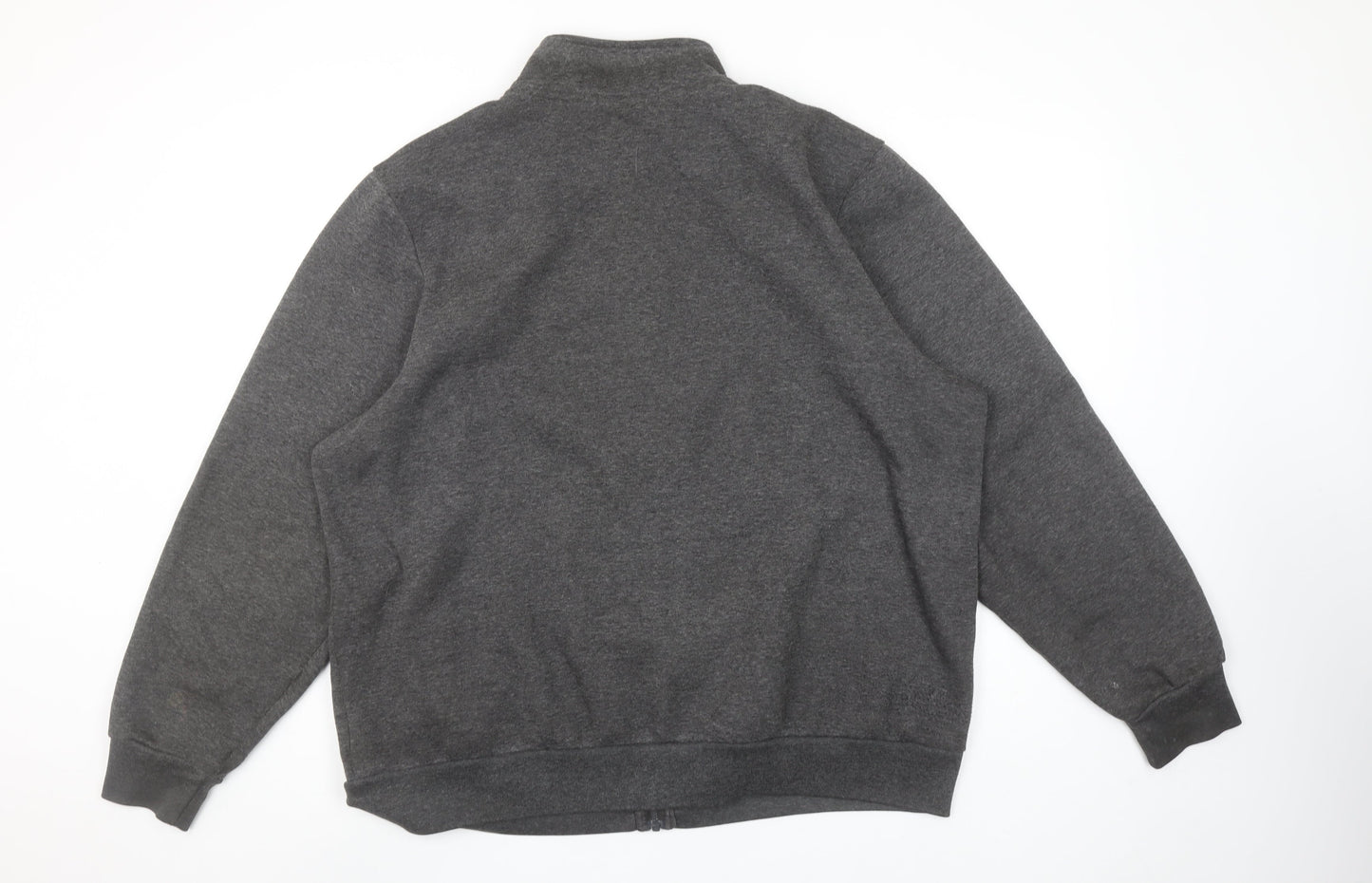 Slazenger Men’s Grey Full Zip Sweatshirt XL Fleece Mock Neck