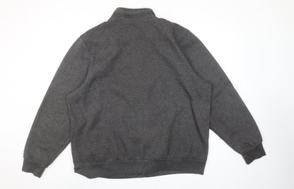 Slazenger Men’s Grey Full Zip Sweatshirt XL Fleece Mock Neck
