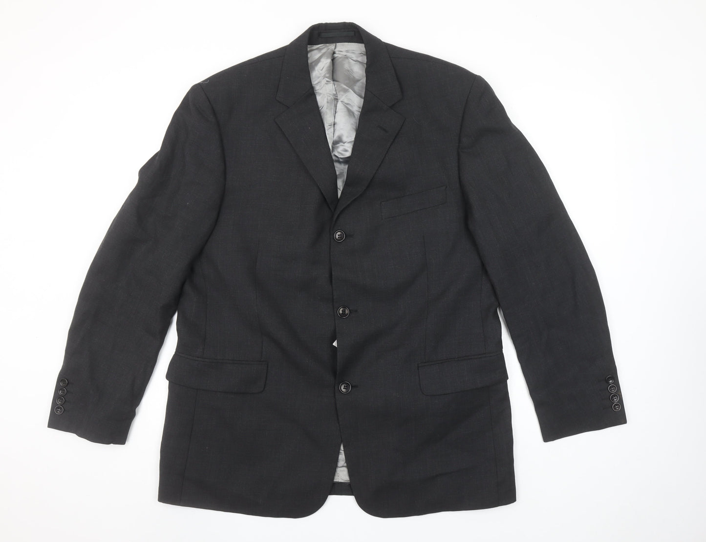 Lino Vierra Men's Grey 42S Wool Blend Classic Blazer Jacket