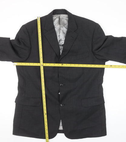 Lino Vierra Men's Grey 42S Wool Blend Classic Blazer Jacket
