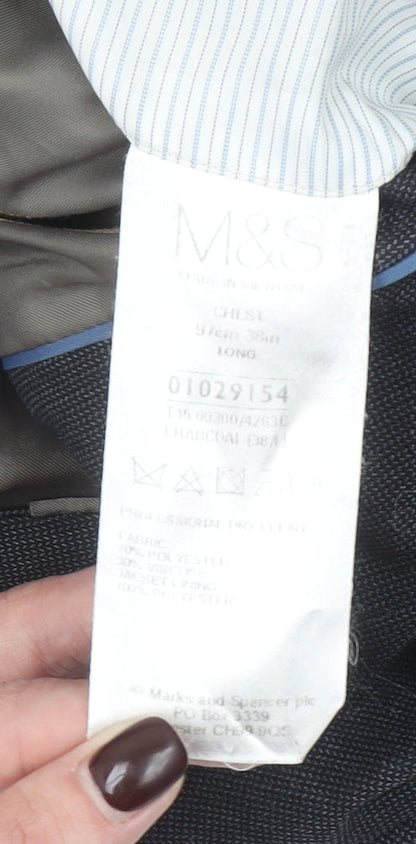 Marks and Spencer Mens Grey 38L Regular Fit Suit Jacket