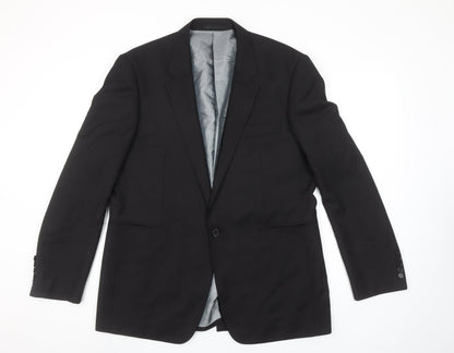 Lime 1962 Men's Black 42R Regular Fit Single-Breasted Blazer