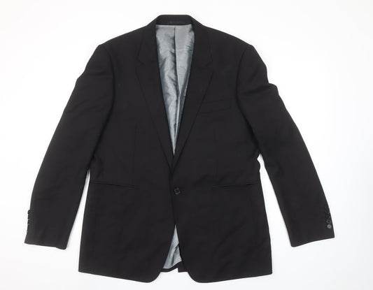 Lime 1962 Men's Black 42R Regular Fit Single-Breasted Blazer