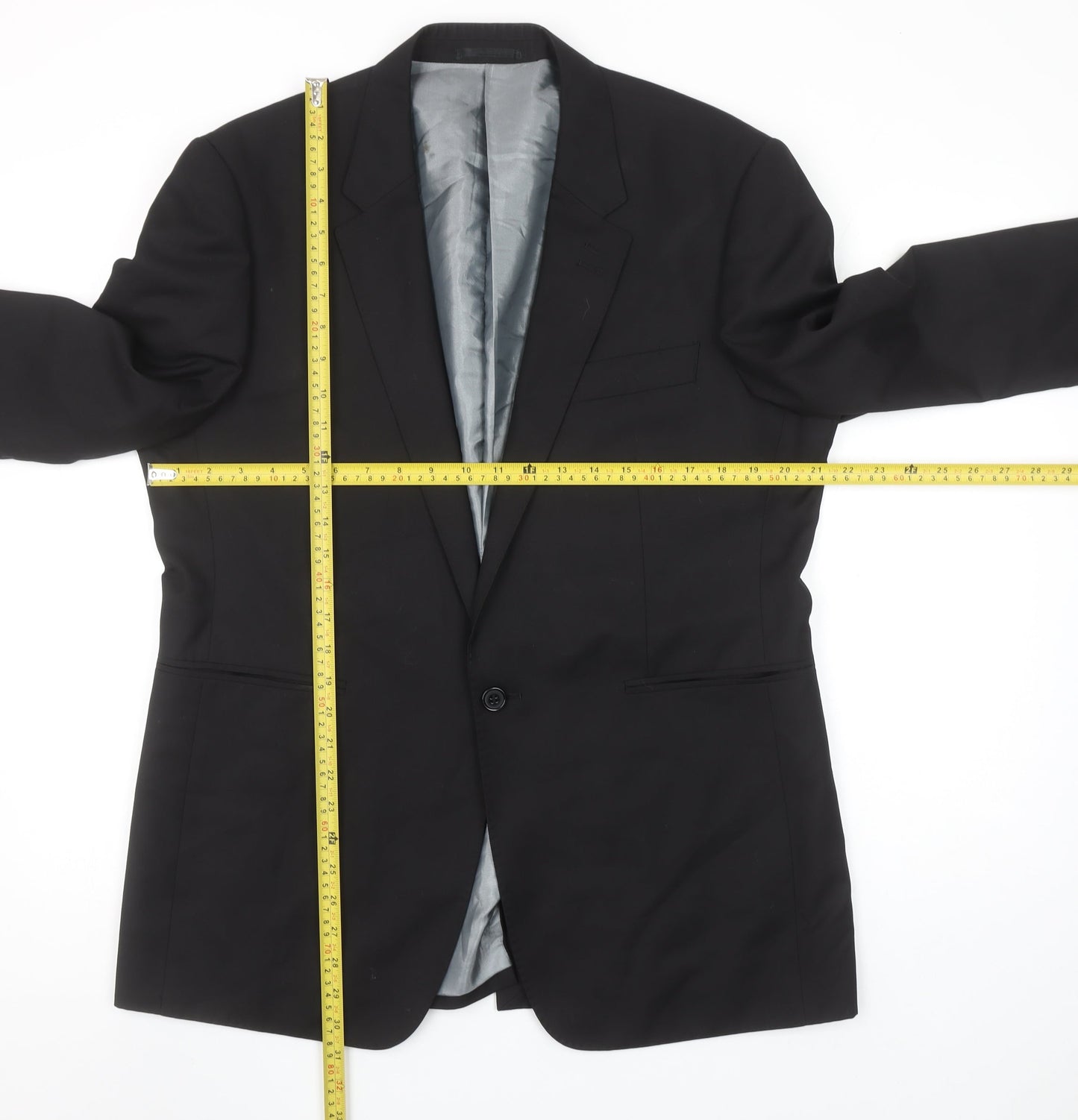 Lime 1962 Men's Black 42R Regular Fit Single-Breasted Blazer