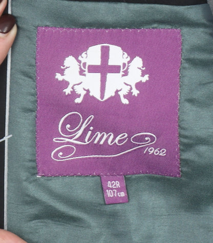 Lime 1962 Men's Black 42R Regular Fit Single-Breasted Blazer