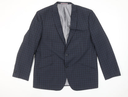 Matalan Men’s Blue Check 44 Short Regular Fit Single-Breasted Blazer