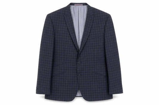 Matalan Men’s Blue Check 44 Short Regular Fit Single-Breasted Blazer