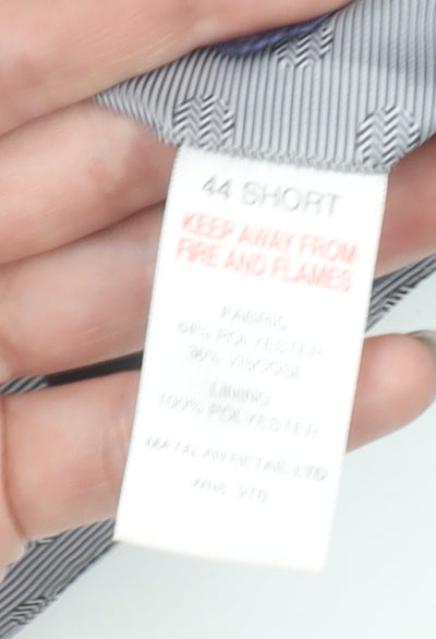 Matalan Men’s Blue Check 44 Short Regular Fit Single-Breasted Blazer