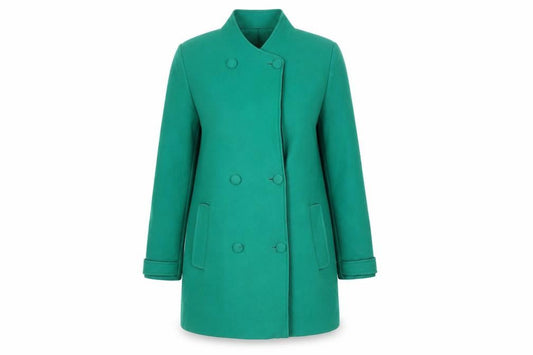 Kesta London Women's Green Wool Mid-Length Overcoat UK 12
