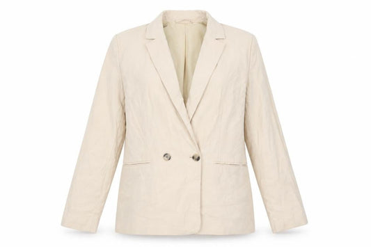 H&M Women Beige Double-Breasted Blazer UK 12 Regular Fit