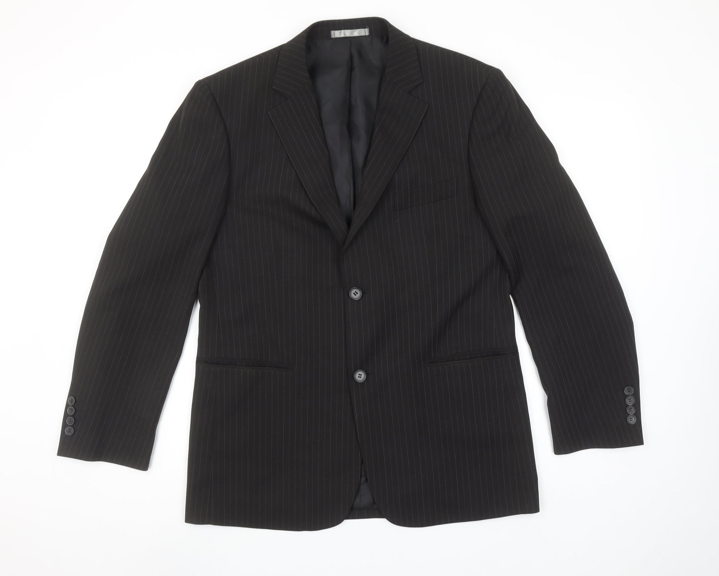 Taylor & Wright Men's Black Pinstripe 38S Suit Jacket