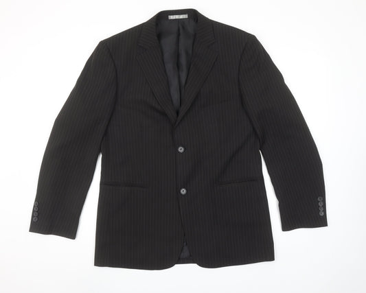 Taylor & Wright Men's Black Pinstripe 38S Suit Jacket