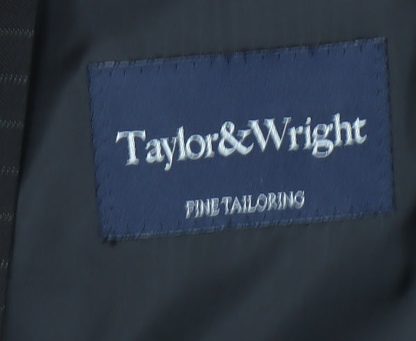Taylor & Wright Men's Black Pinstripe 38S Suit Jacket