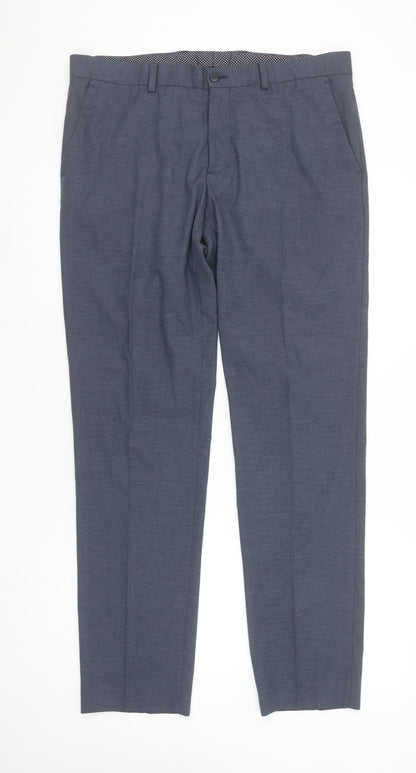 Zara Man Slim Fit Blue Dress Pants Men's M Casual Workwear Trousers