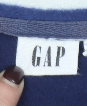 GAP Womens Navy Blue Fleece Pullover Sweatshirt L 1/2 Zip