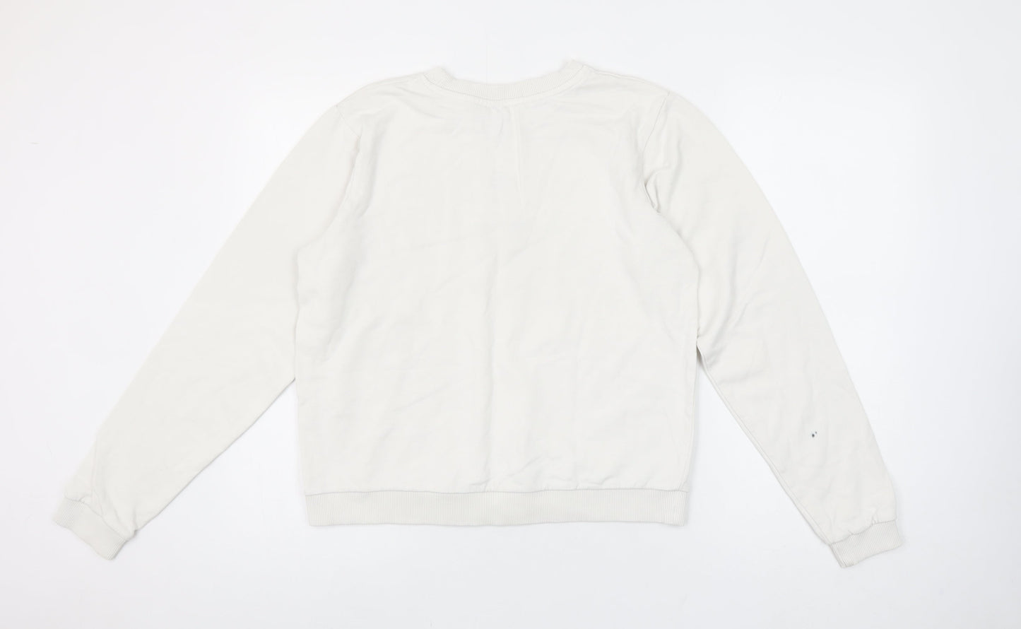 ASOS Women’s White Pullover Sweatshirt UK 8 Crew Neck Cotton ‘Romance’ Print