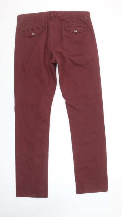 Red Herring Men's Red Straight Regular Fit Jeans 34L 34W