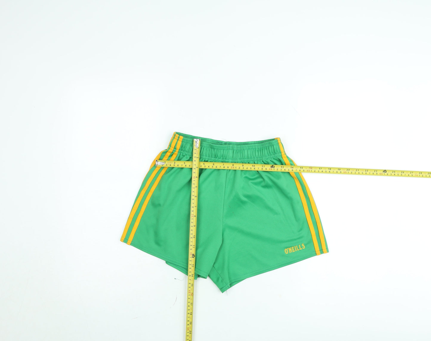 O'Neills Boys Green Athletic Shorts 28 cm Waist Elastic Waistband Polyester