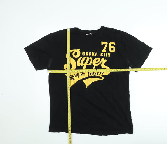 Superdry Men's Black XXL Osaka City Vintage Graphic T-Shirt