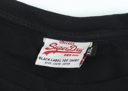 Superdry Men's Black XXL Osaka City Vintage Graphic T-Shirt