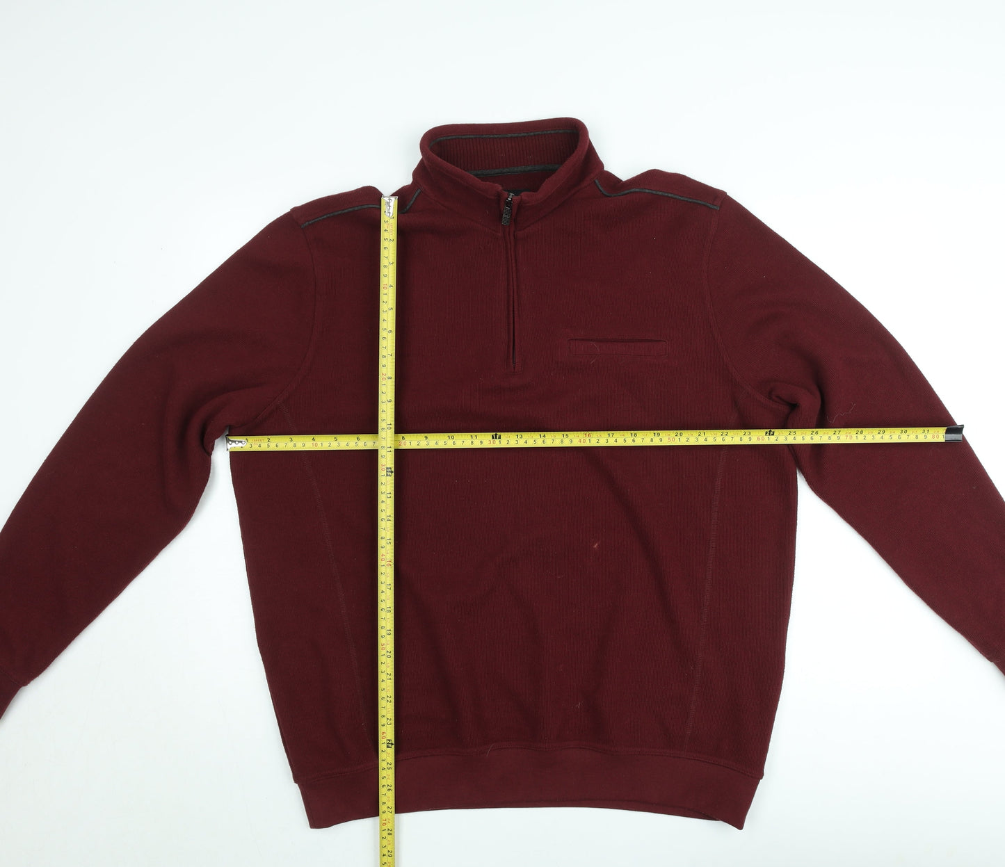 Westbury Men’s Red XL 1/4 Zip Mock Neck Knit Pullover Sweatshirt