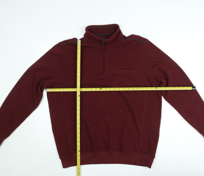 Westbury Men’s Red XL 1/4 Zip Mock Neck Knit Pullover Sweatshirt
