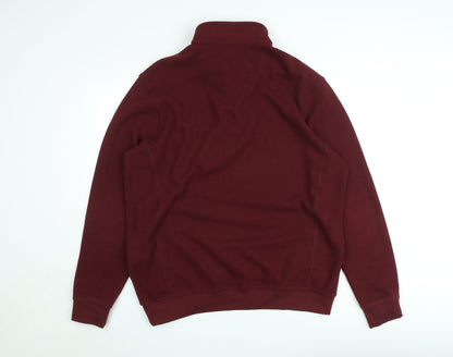 Westbury Men’s Red XL 1/4 Zip Mock Neck Knit Pullover Sweatshirt