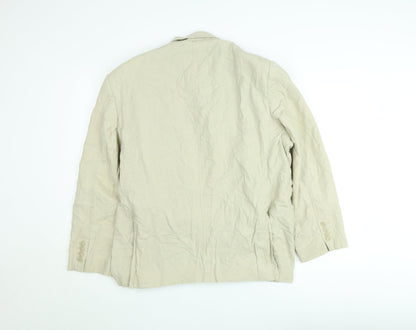 Marks and Spencer Men’s Beige Linen Cotton Blazer Jacket 44S