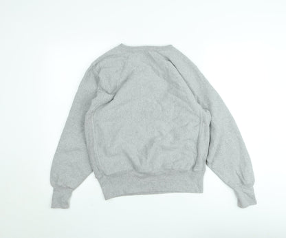 Champion Reverse Weave Grey Sweatshirt Women M Crew Neck Cotton Blend