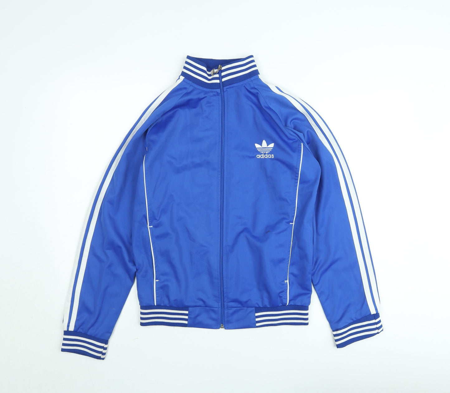 Adidas Men Blue Bomber Jacket S Retro Sports Style Zip