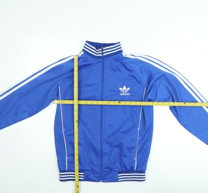 Adidas Men Blue Bomber Jacket S Retro Sports Style Zip
