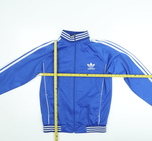 Adidas Men Blue Bomber Jacket S Retro Sports Style Zip