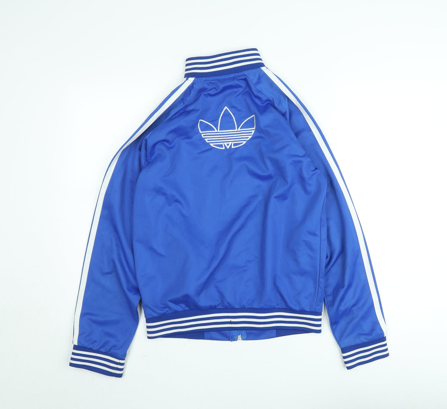 Adidas Men Blue Bomber Jacket S Retro Sports Style Zip