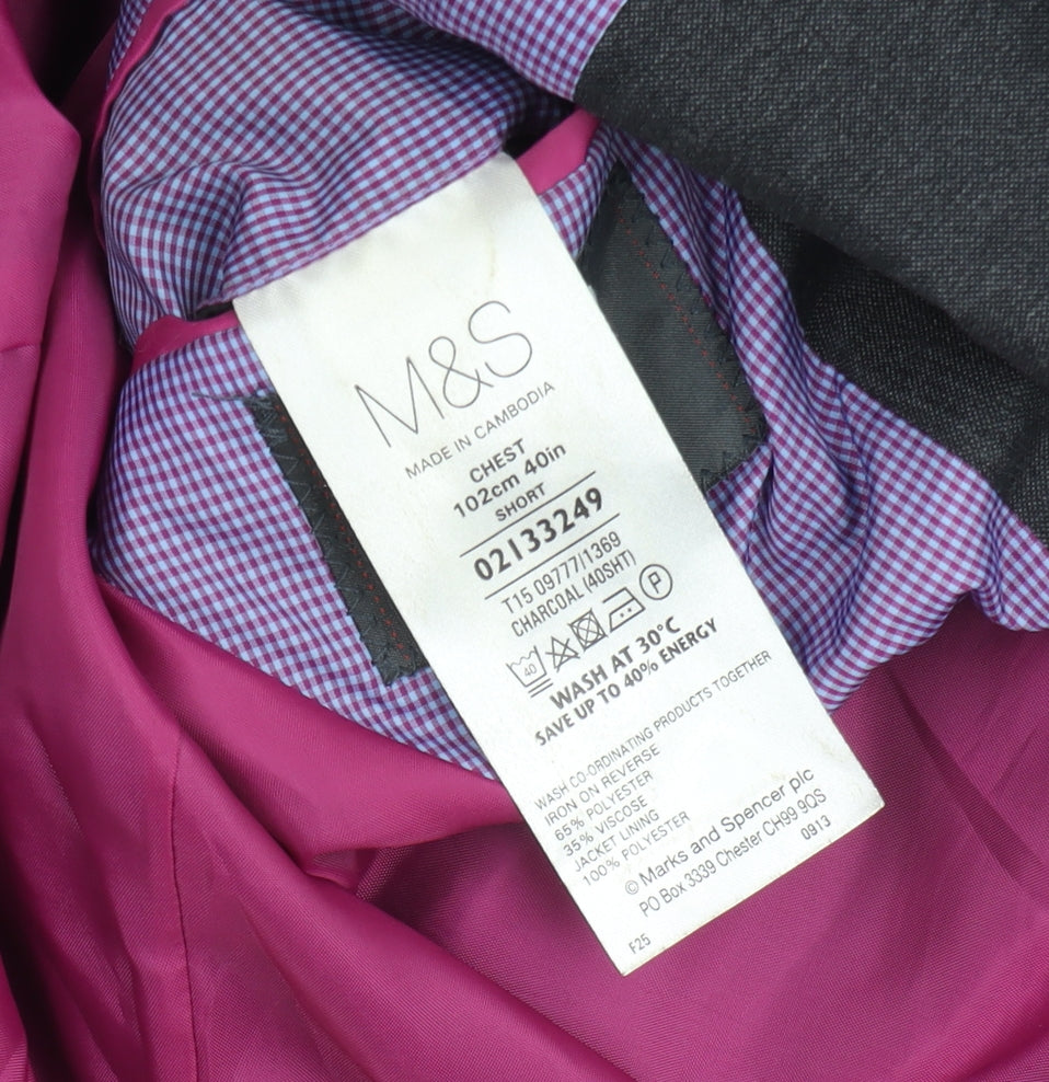 Mens UK Size 40 Marks and Spencer Regular Grey Suit Jacket